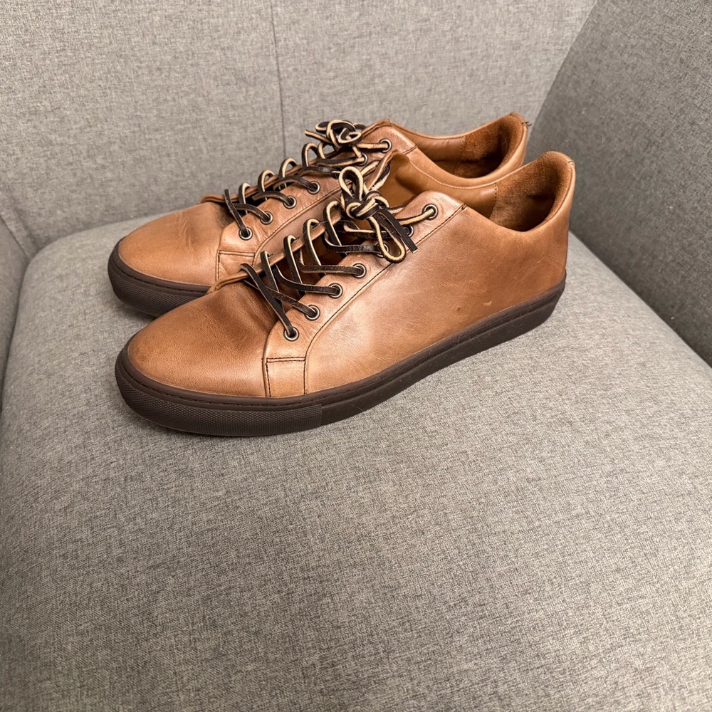 Thursday Boot Company Tan Leather Premier Low Top Sneakers - Picture 3 of 6